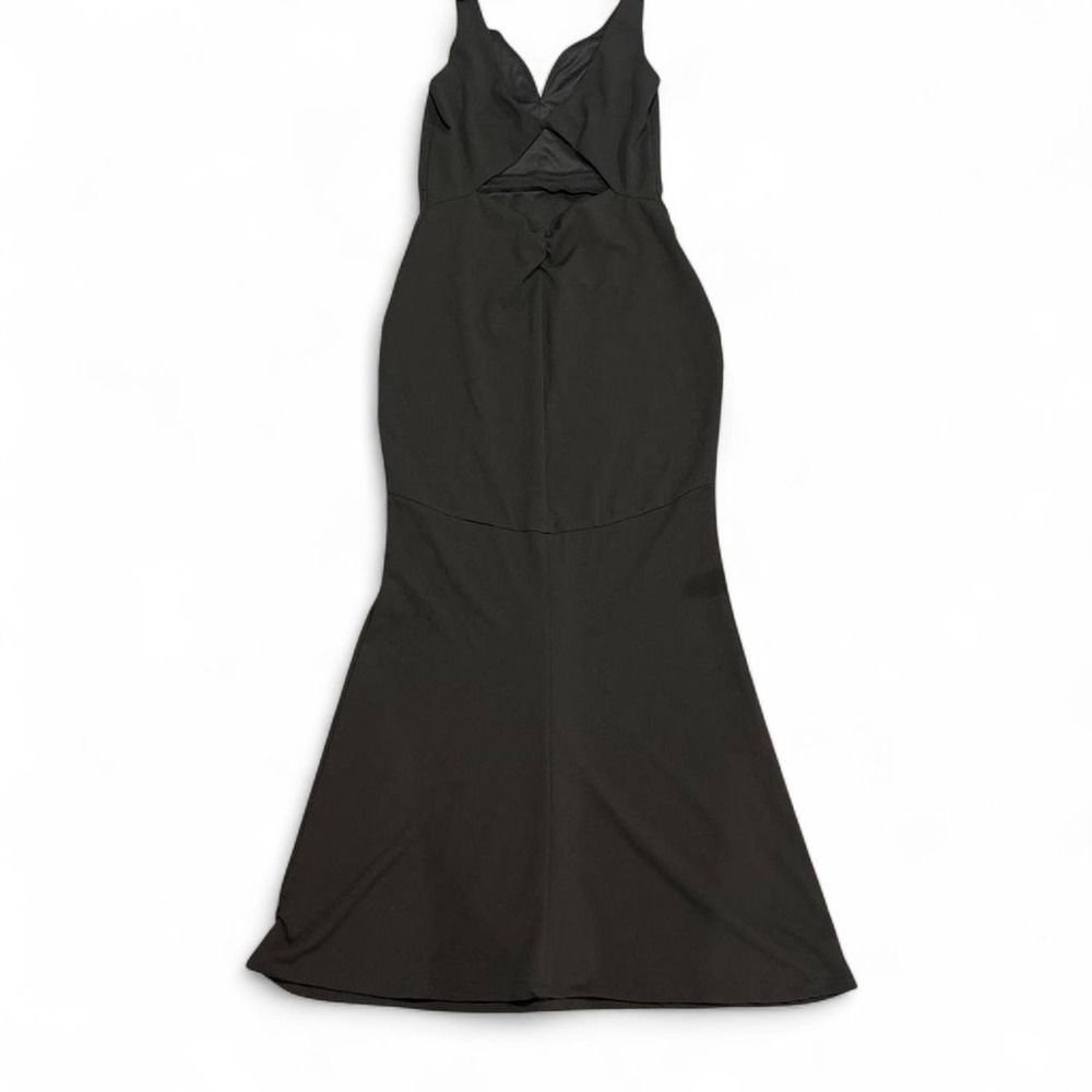 Emerald Sundae Black Mermaid Gown V-Neck Cutout Back Formal Dress Large - Picture 3 of 5